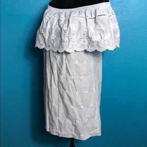 White lace off the shoulder dress